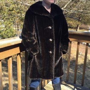 VINTAGE faux fur coat!!